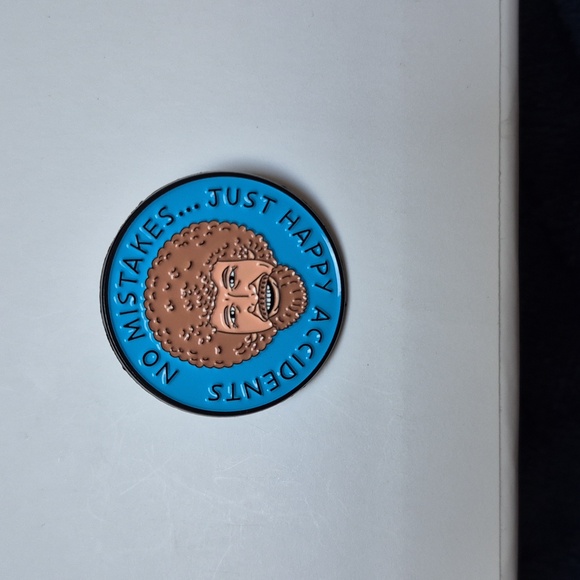 Bob Ross Accessories - 2/$20 Bob Ross "No Mistakes, Just Happy Accidents" Enamel Pin, NWOT